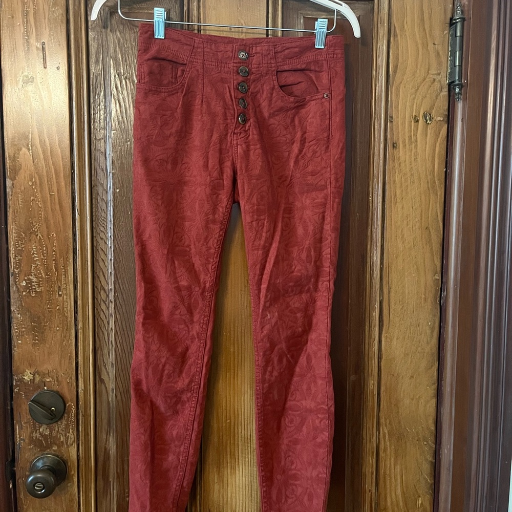 Free People Patterned High Rise Skinny Fit Size 27